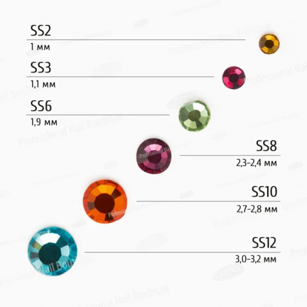 Rhinestones Glass PNB - 1440 kom - Colorful Mix - Image 3